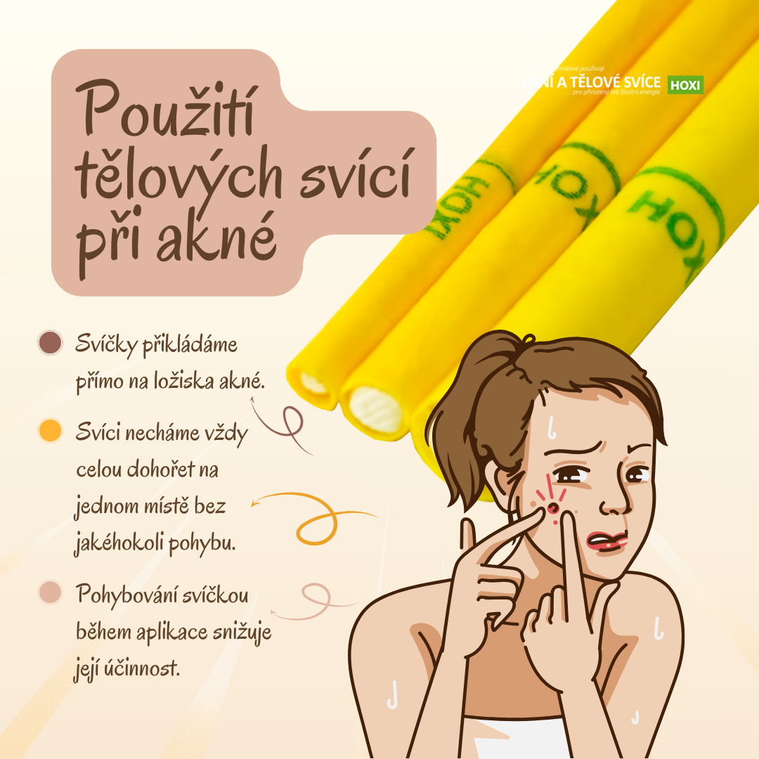 Jak použít ušní a tělové svíce HOXI na akné?
